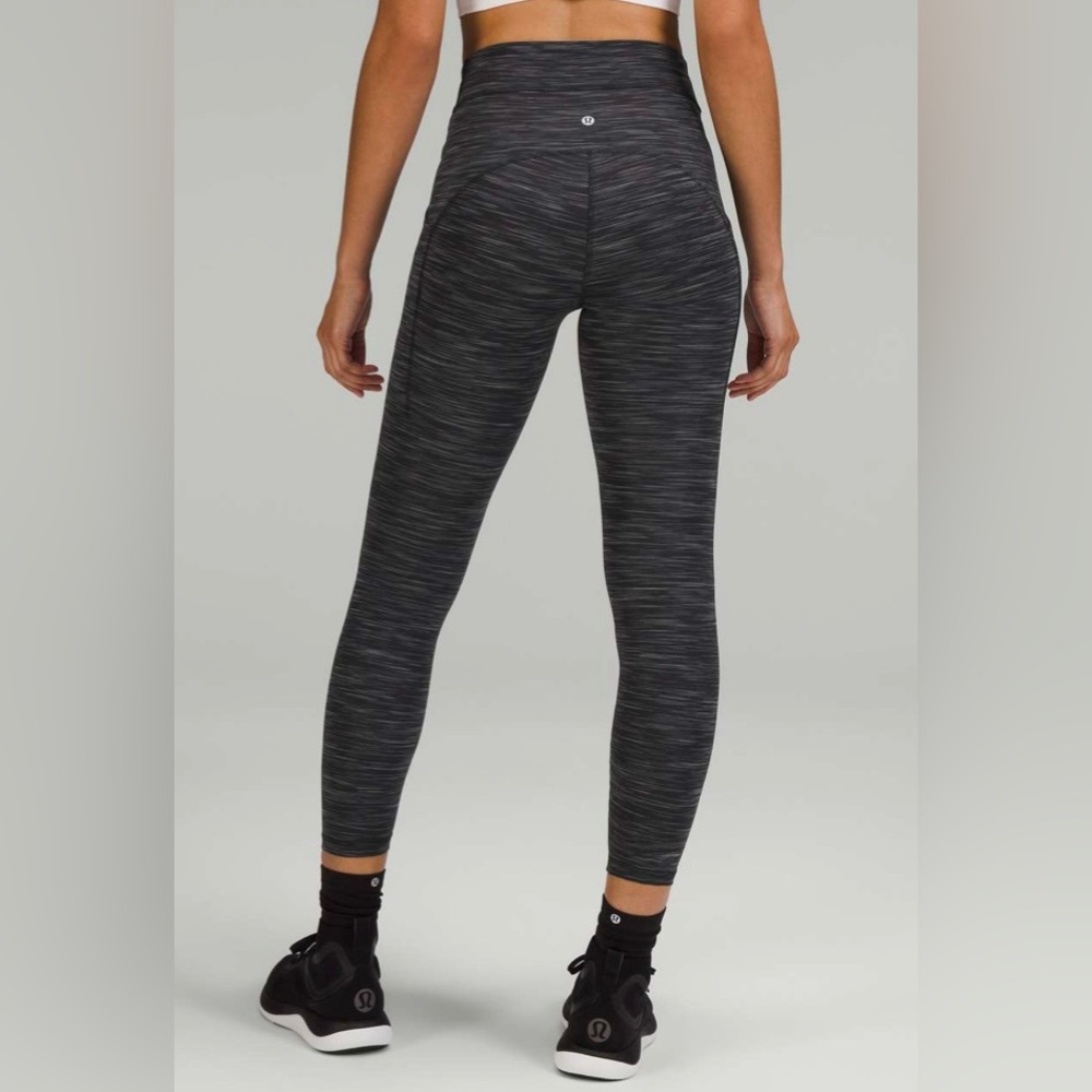 Lululemon Power Thru High Rise Tights Legging Heathered Black Size 4